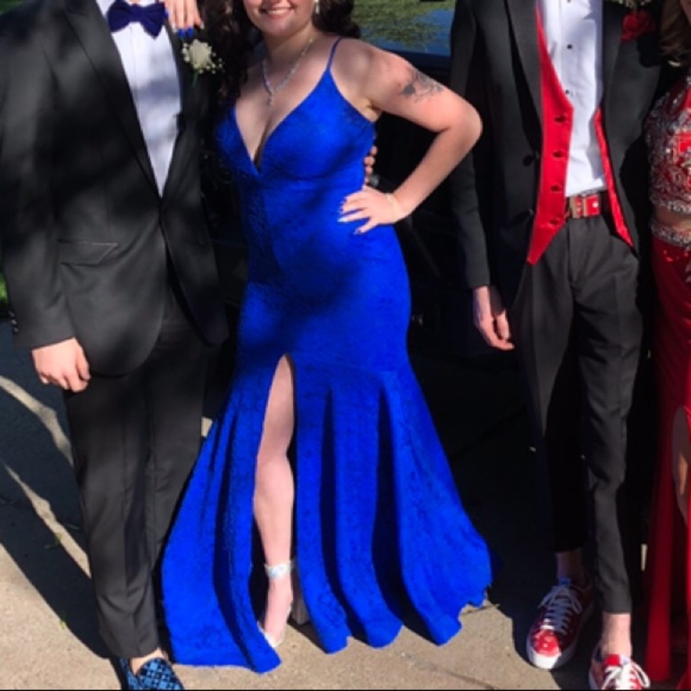royal blue prom dress